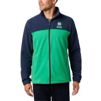 Columbia Jas Heren, Collegiate Flanker III Fleece - Notre Dame Donkerblauw Groen, 93SMEYXQF